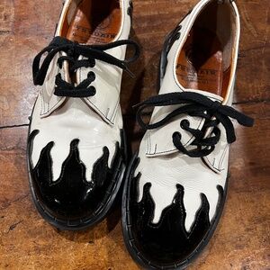 RARE Vintage TREDAIR B&W Flame Oxfords Excellent Condition Size 7 - Patent Lthr